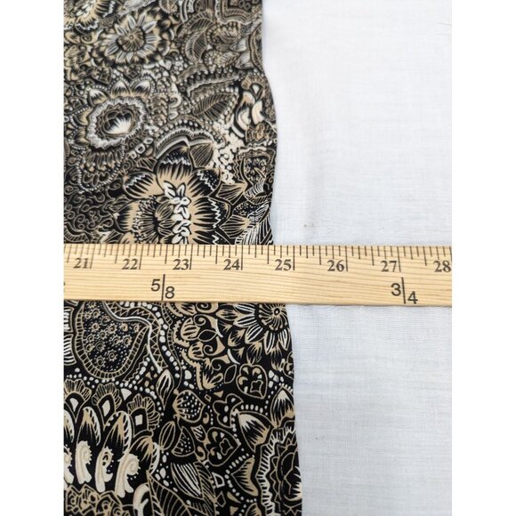 Plymouth New York Women Brown and White Silk floral Short Sleeve Blouse Size 16 - Picture 5 of 9